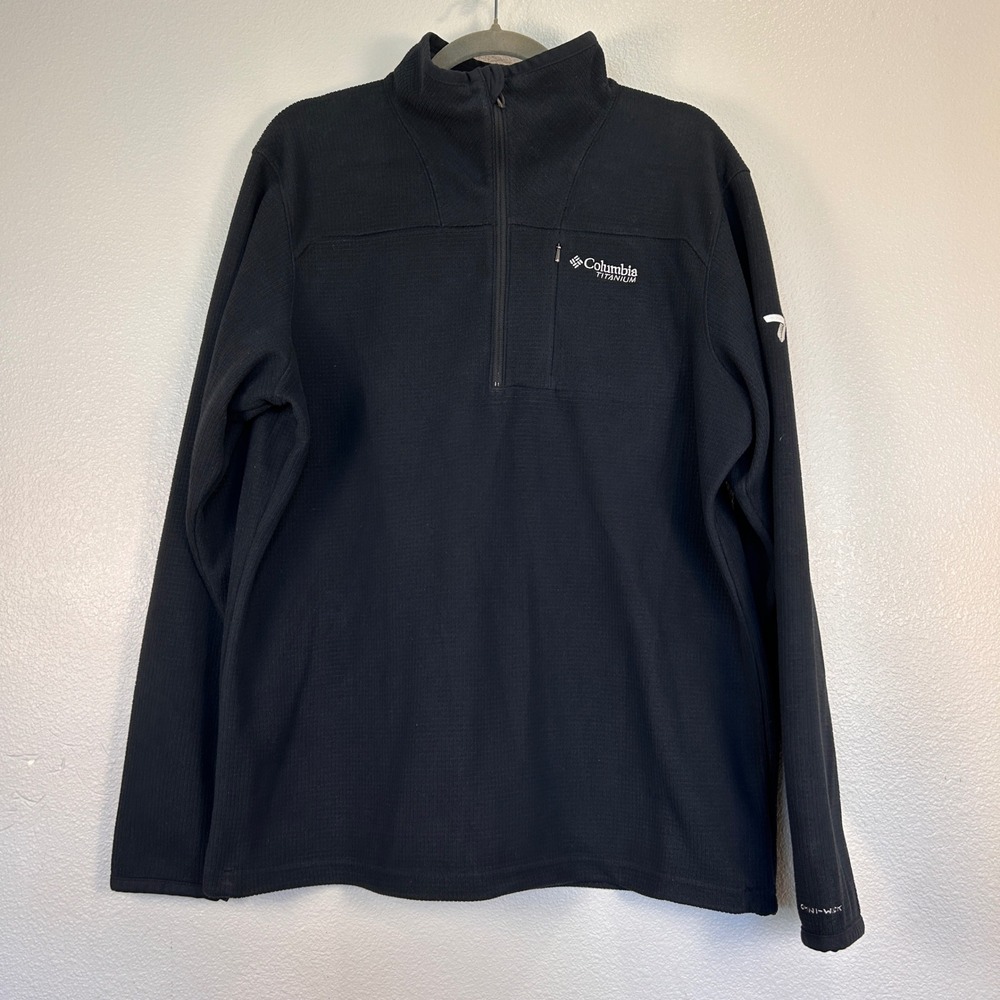 Columbia Titanium Men's Black Grid Fleece Omni-Wick Quarter Zip Pullover Size M
